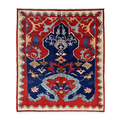 Persian Hand knotted Antique Isfahan 3'4"X 4'1"