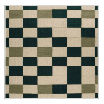 Tapis botanique brun lavable à la machine