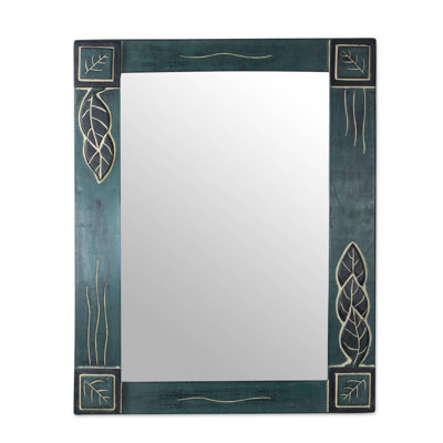 Miroir mural traditionnel en bois cèdre leaves reflective Raylan