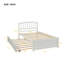 Cadre de lit plateforme blanc avec lit gigogne et lit d'invité en bois massif blanc pour enfants et adolescents-444066899