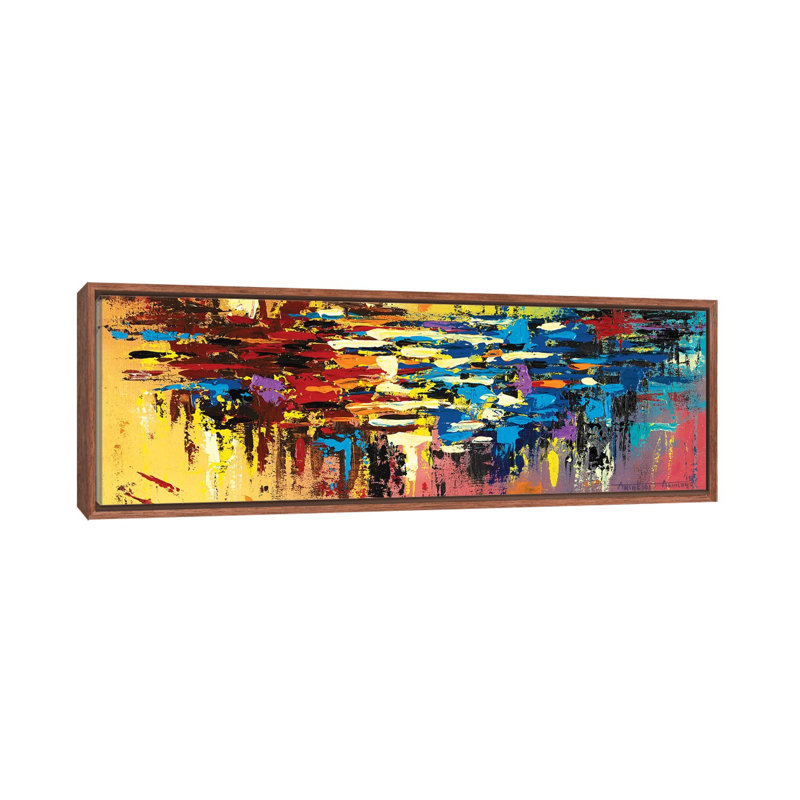 Reproduction d’art sur toile, "Market scene" par Akintayo Akintobi, H 12 po x l 36 po x 1,5 po, Pas de tapis