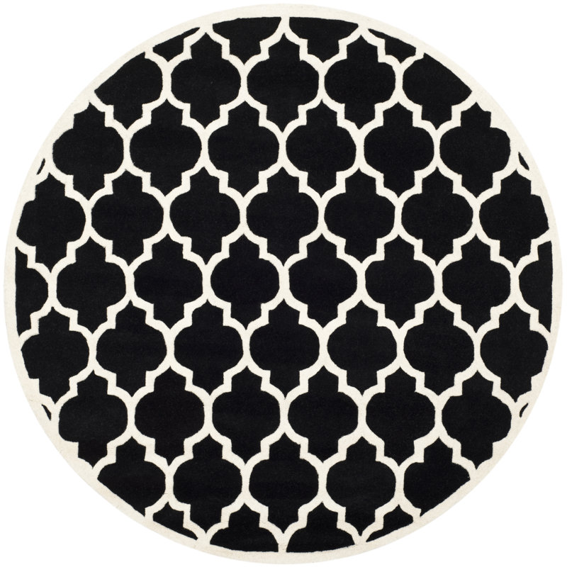 Carolene Hand Tufted Wool Geometric Rug, Round 7'