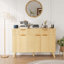 Armoire de cuisine avec tiroirs et portes, buffet moderne à cannelures avec tablettes réglables pour le salon