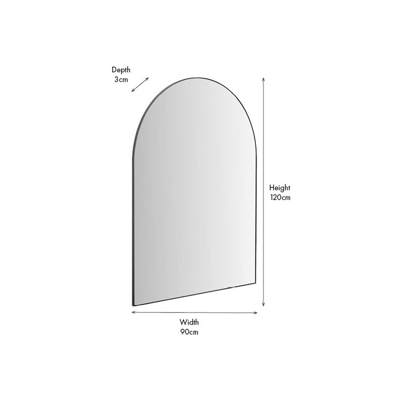 Arch Wall Mirror, Matte Black
