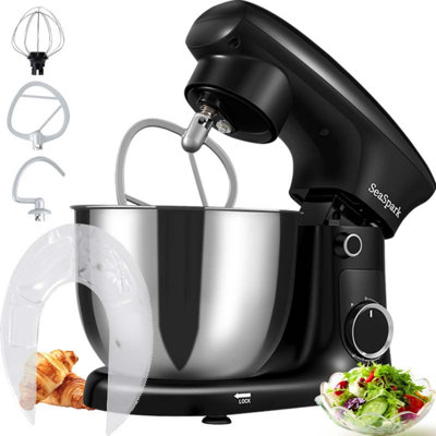 Seaspark Stand Mixer, 5.5qt Tilting 10 Speed Kitchen Electric Mixer With Stainless Steel Bowl, Dough Hook, Flat Mixer, Suitable For Most Home Chefs