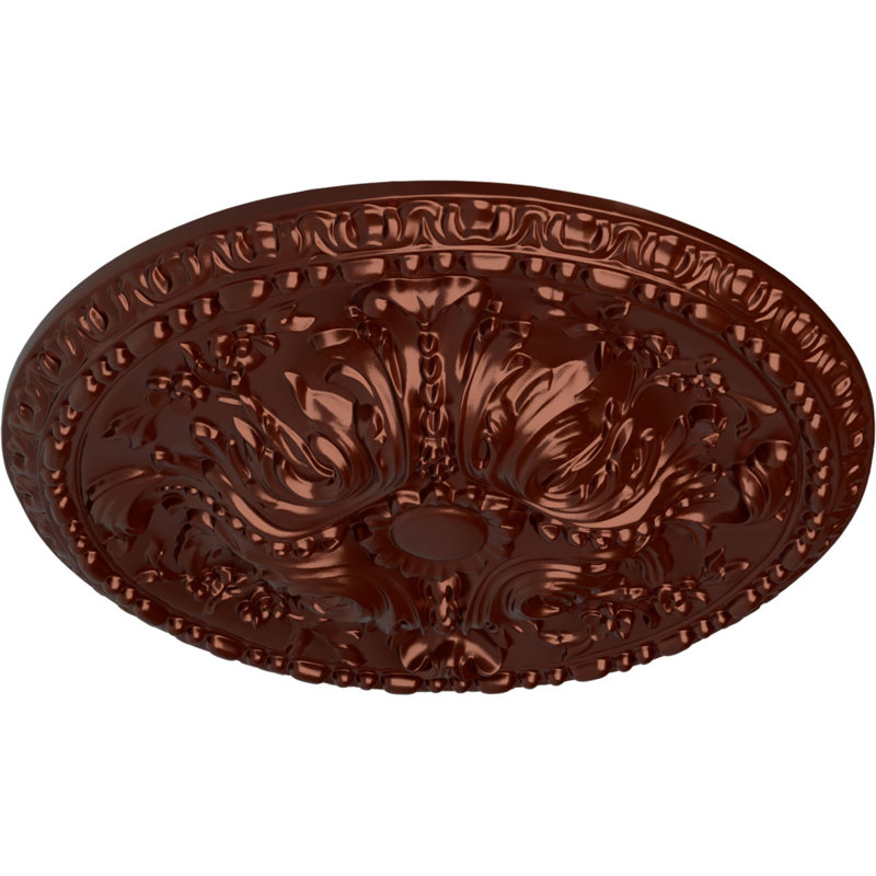 Médaillon de plafond Endurathane Amelia, DE 19 5/8 po x P 3/4 po (convient aux auvents jusqu'à 2 3/8 po), fini gris acier peint à la main
