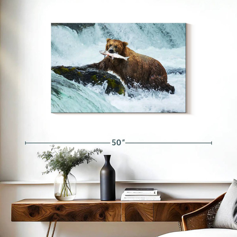 Simple Bear Fishing, 24" H x 36" W