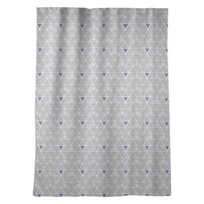 Panneau de rideau simple obscurcissant et isolant avec passe-tringle classique à motif de triangles dessinés à la main