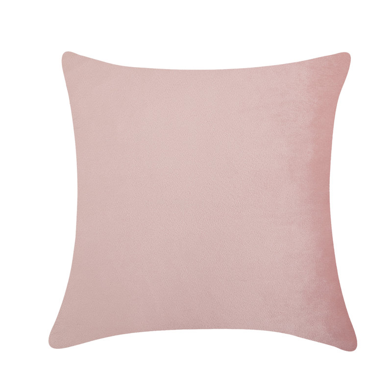 Plain Velvet Pillow Covers Throw Pillow, Light Pink, 20" H x 20" W