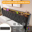 Upholstered 4Ft6 Ottoman Bed Frame With 360 Surround Led Function With Charging Function Hydraulic Storage Bed Frame With Large Storage Space  (No Mattress)-543822484-552866260