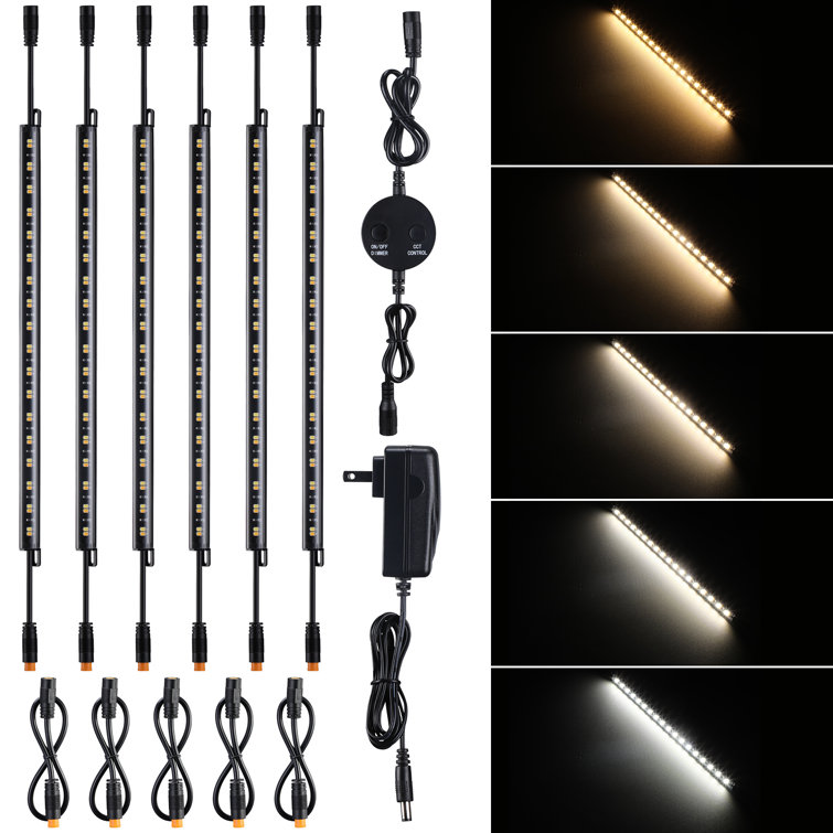 LED Plug-in Linkable Under Cabinet Strip Light Daylight for Gunbox Closet Showcase