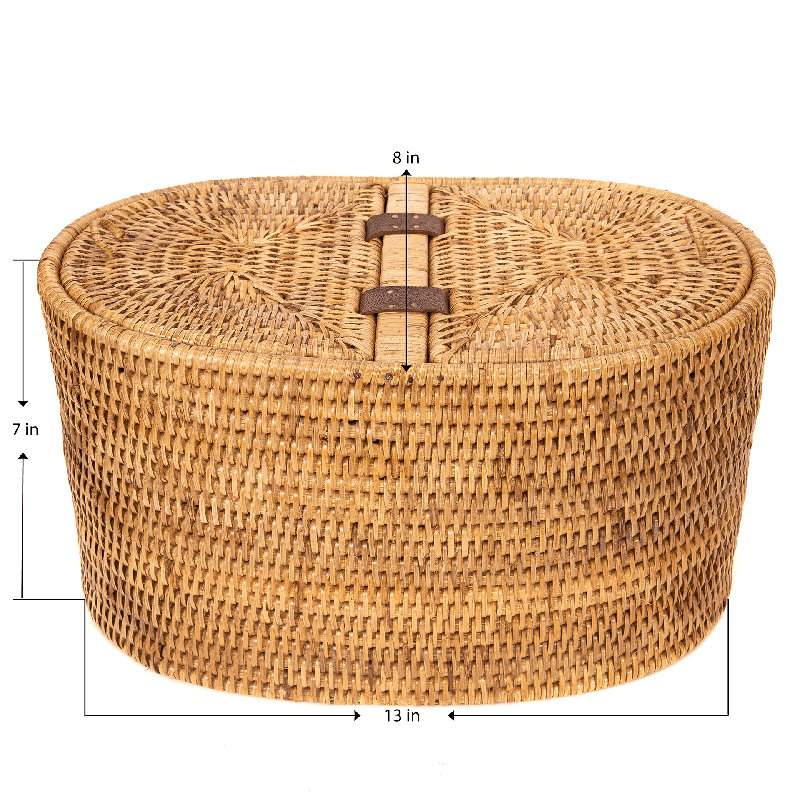 Couvre-boîte à mouchoirs en rotin Esmeray, Brun