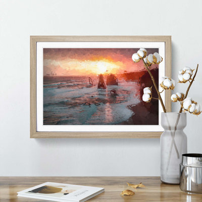 Twelve Apostles in Victoria Australia in Abstract - Picture Frame Graphic Art Print