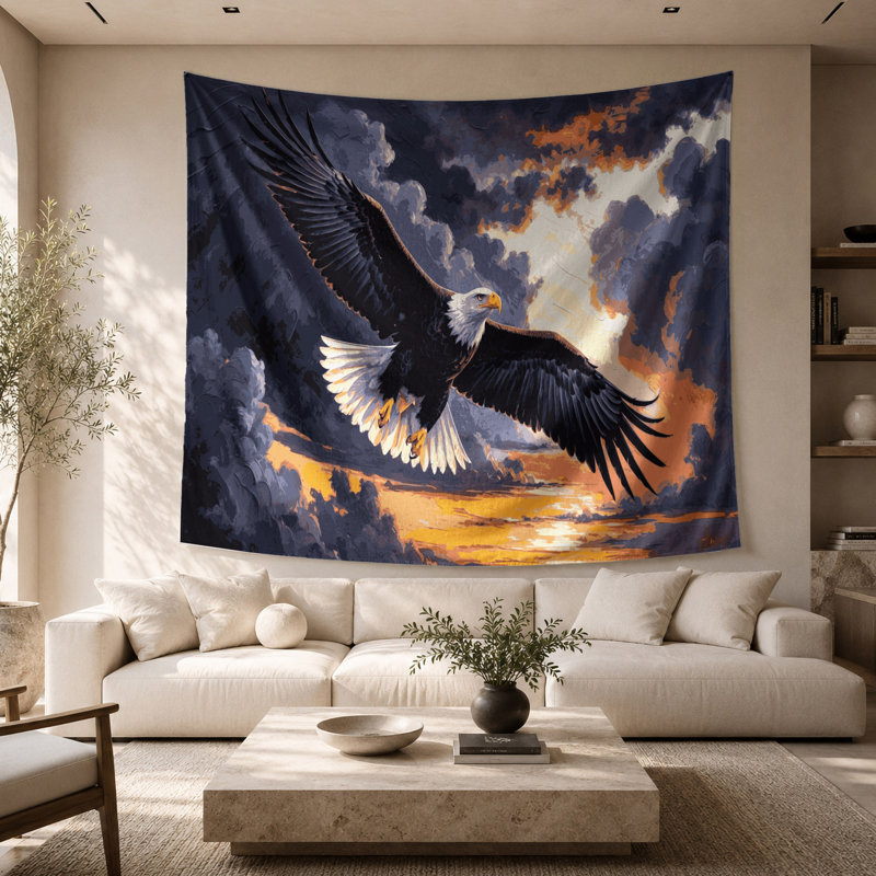 Tapisserie murale Aigle à queue d'oiseau, 68 po x 80 po