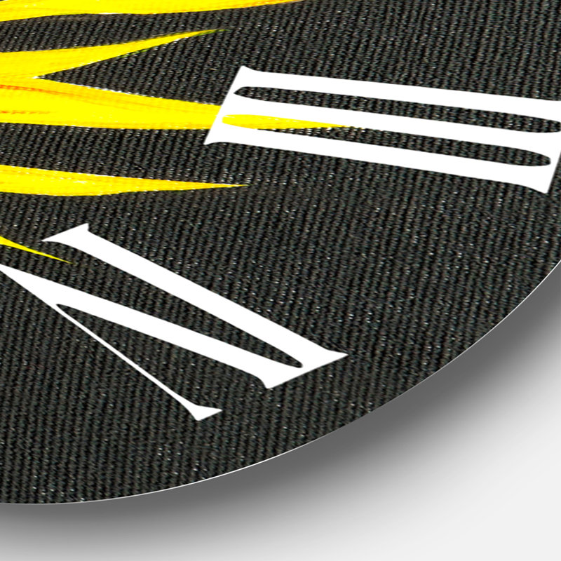 Tournesol sur fond noir - Horloge murale traditionnelle, Moyenne