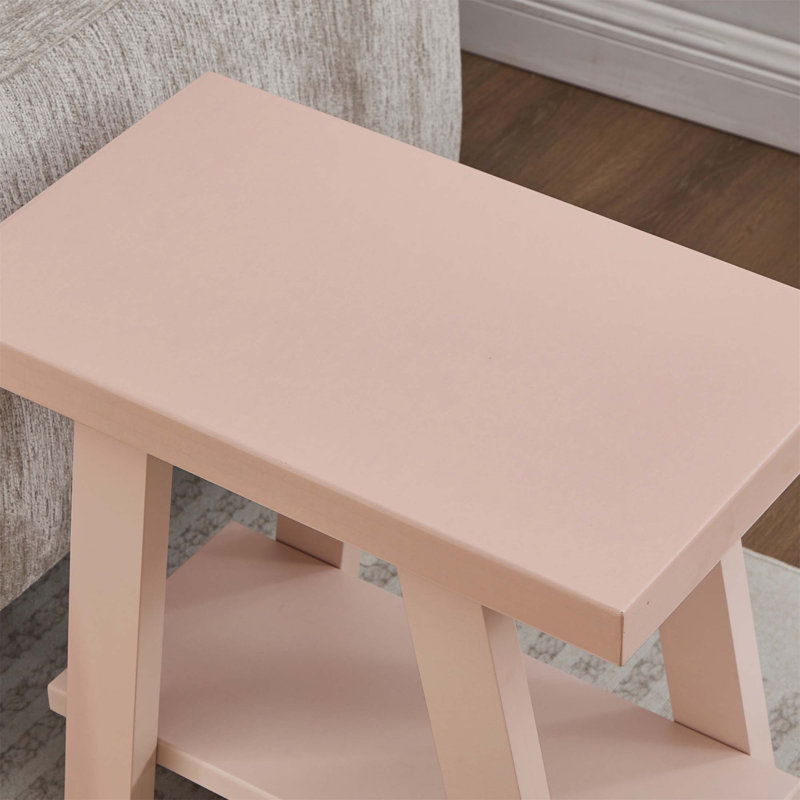 Table d'appoint à tablette contemporaine en bois Athens avec plateau en placage durable et rangement supplémentaire, parfaite pour les intérieurs rustiques ou modernes