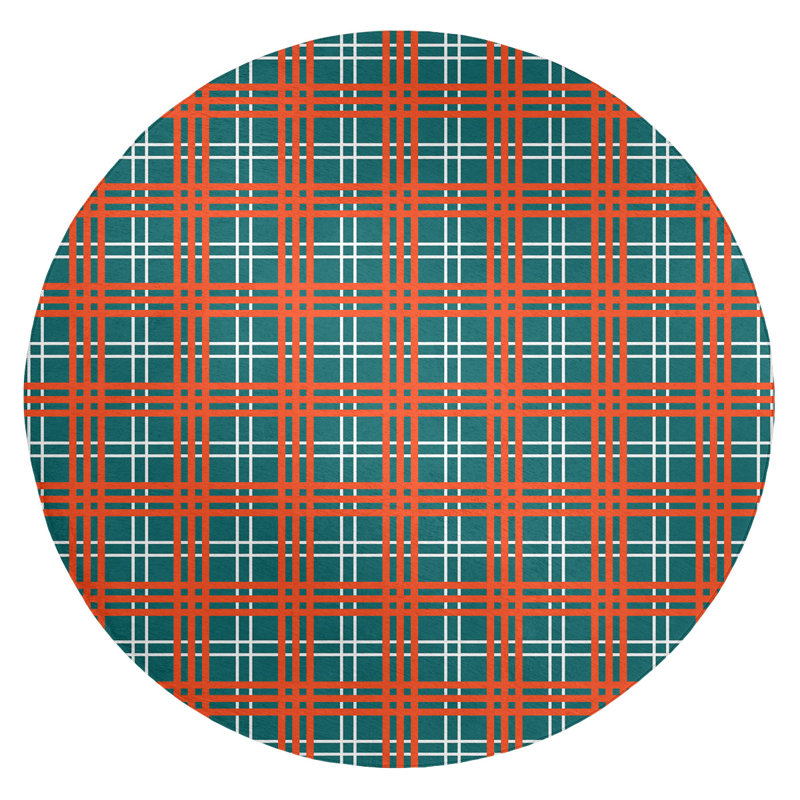 Tapis écossais vert, Rond 5 pi