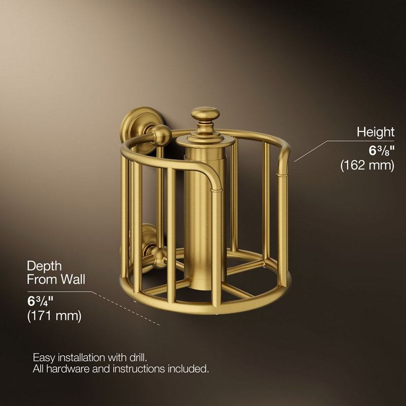 Artifacts® Toilet Tissue Carriage, Vibrant Brushed Moderne Brass