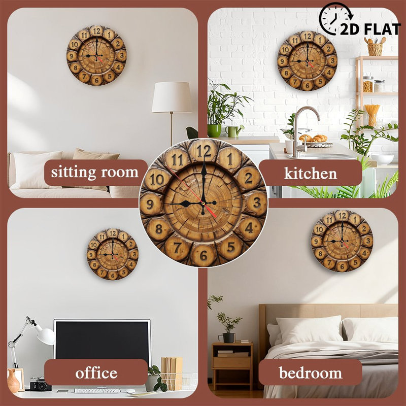Horloge murale rustique en bois