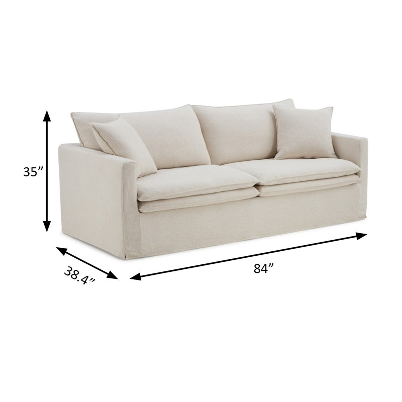 Canapé transitionnel l 84 po, taupe, Taupe