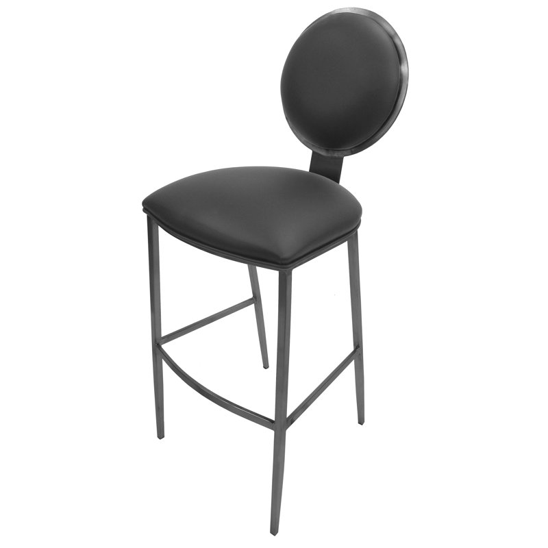 Ireoluwa Upholstered Counter Stool with Metal Frame, Extra Tall (35” Seat Height), Light Gray