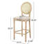 Tabourets de bar confortables (la paire) - pour une expérience culinaire relaxante. Dossier tissé, revêtement doux, pieds robustes. Beige et naturel. 20,06 po x 21,6 po 49,76 po, pieds et dossier complexes et élégants. Siège en tissu. Cuisine