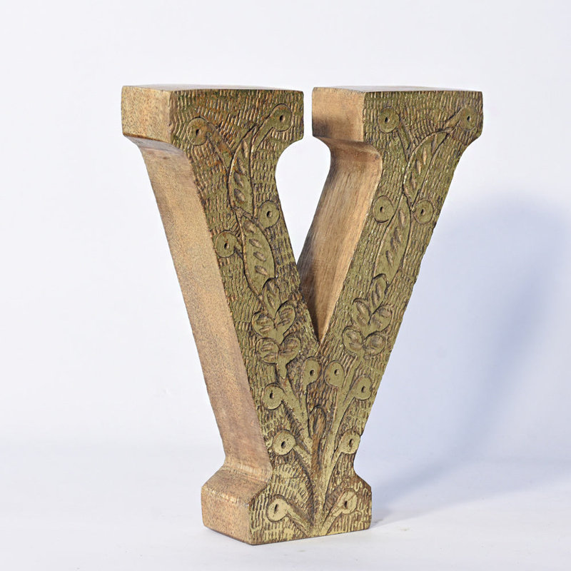 Haddam Text & Numbers Letter Block, V, Gold