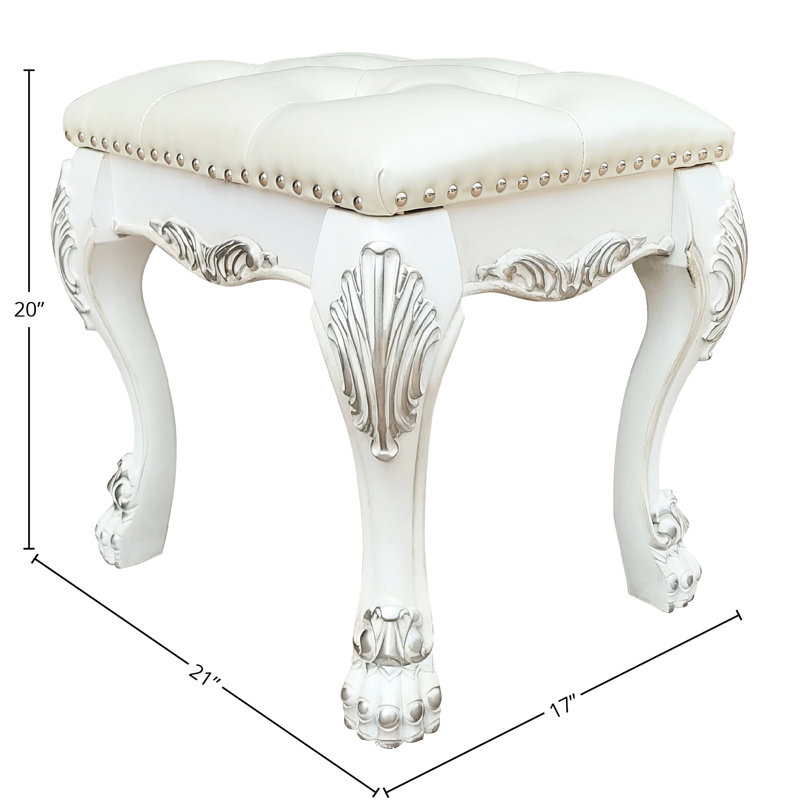 Tabouret de coiffeuse Ii blanc os - capacité de poids de 220 lb, largeur de siège de 21 po, profondeur de 17 po et fauteuil fiable en option de sièges confortables