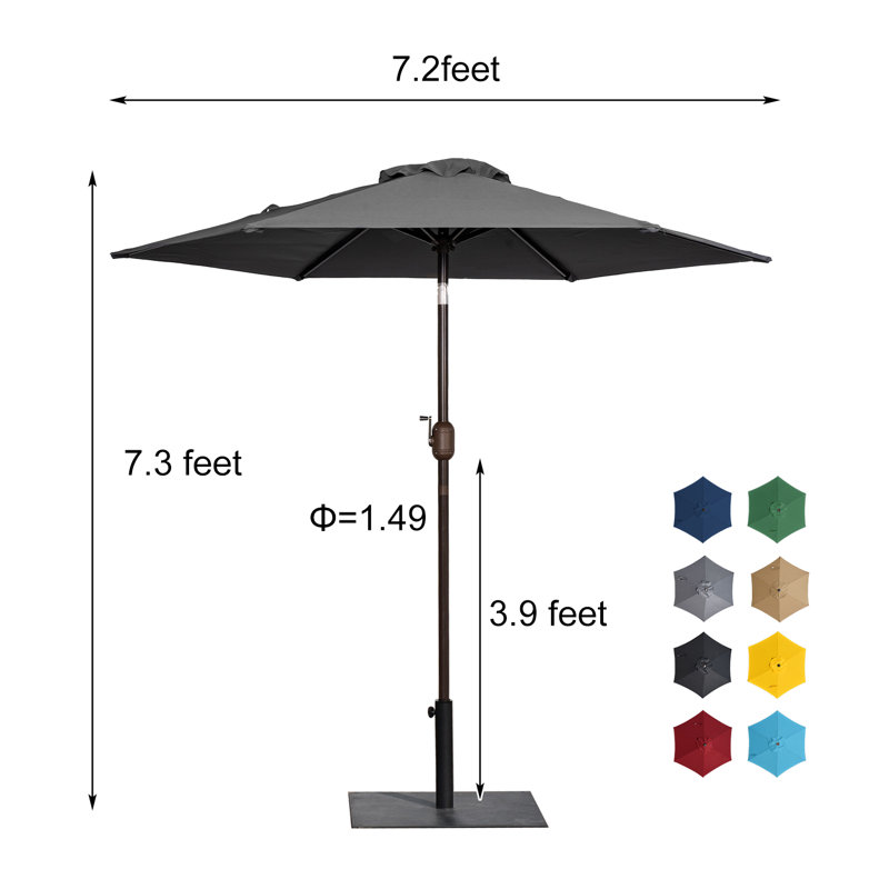 Parasol de marché 7,2 pi Seegmiller, Gris