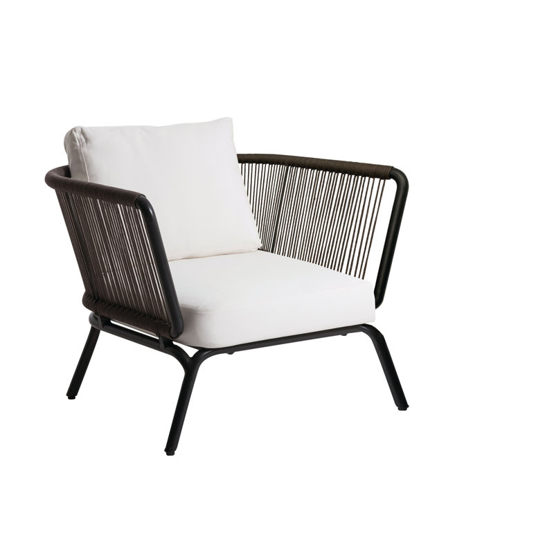 Yland Outdoor Lounge Chair, Anthracite/Taupe, White