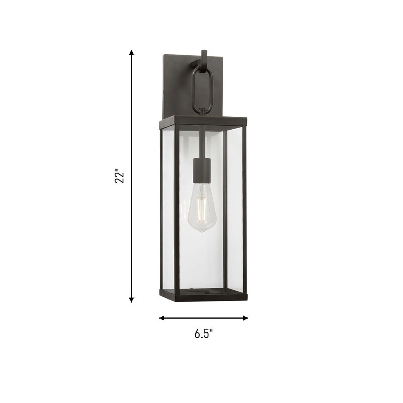 Lanterne Rox à une lumière, Non, Bronze Antique, H 22 po x l 6,5 po x P 7,25 po