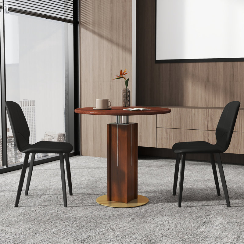 Table de conférence Nexus et 2 chaises, Brun, H 27,95 po x l 31,49 po x P 31,49 po, Noir