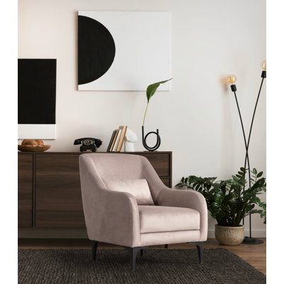 Fauteuil à oreilles élégant, tissu beige, 28,3 x 31,9 x 28,3 pouces | Structure et panneau en bois de hêtre, 100% polyester, nettoyage à sec | Coussin en mousse et plumes gris doux, parfait pour le salon et le coin lecture