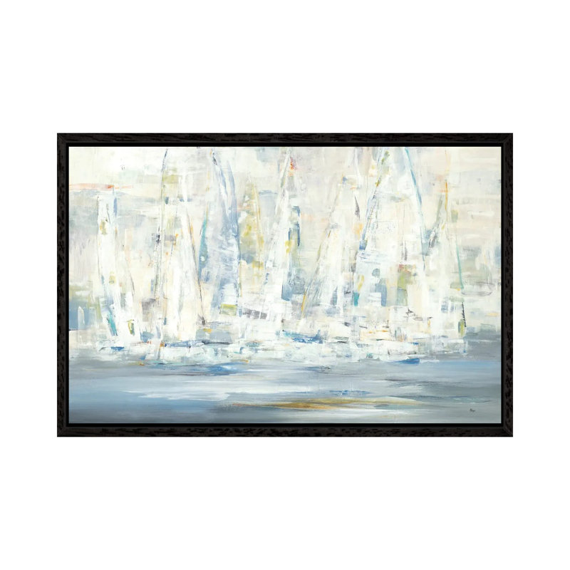 Regatta Time by Lisa Ridgers - Painting on Canvas, Black Framed, 45.72cm H x 66.04cm W x 3.81cm D