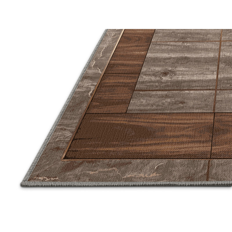 Machine Washable Gray Area Rug, Round 7'
