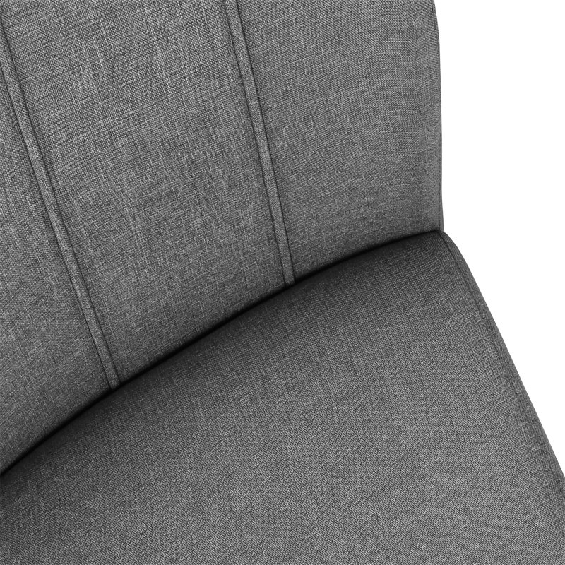 Gray Velvet Upholstered Dining Chair with Silver Metal Legs, Set of 2