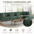 Seemab 5 - Piece Upholstered Hunter Green Corduroy Modular Sectional with Pillow Back and Removable Ottoman-102376899
