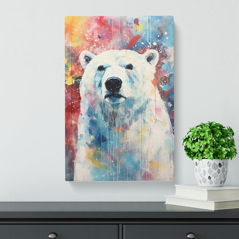 Polar Bear Abstract No.4 - Wrapped Canvas, 76cm H x 50cm W x 3cm D