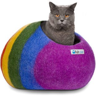 Lit moyen pour chat Feltcave - Mignon lit pour chat fabriqué à la main en laine mérinos impeccable