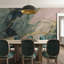 Murale sarcelle or rose marbré-630867587