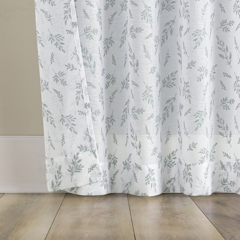 Panneau de rideau transparent avec passe-tringle Briarwood, Bleu, L 50 po x L 84 po