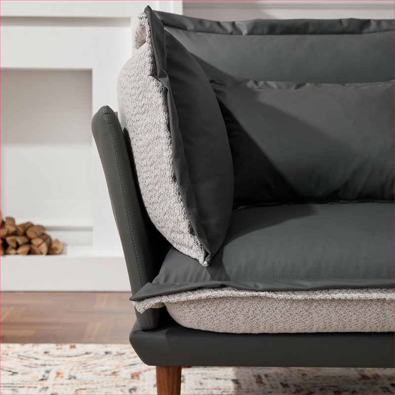 Pour le salon et la chambre à coucher | Fauteuil d'appoint surdimensionné moderne en chenille gris neutre