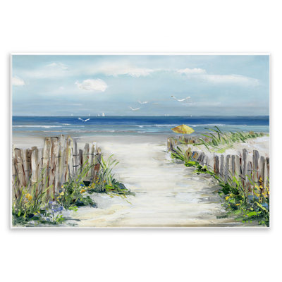 Plaque murale ensoleillée «Dune Path To Ocean» par Sally Swatland