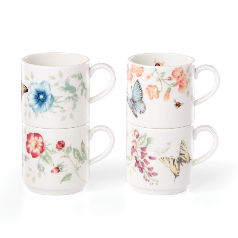 Ensemble de 4 tasses empilables Butterfly Meadow