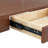 " two-tier glass coffee table with storage drawer, dark wood grain pattern & multi-function design