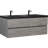 Sleek 72" Floating Bathroom Vanity With Double Black Quartz Sand Basins, Wall-mounted Design, And Four Soft-close Drawers In Grey (model 24v12-72gr)