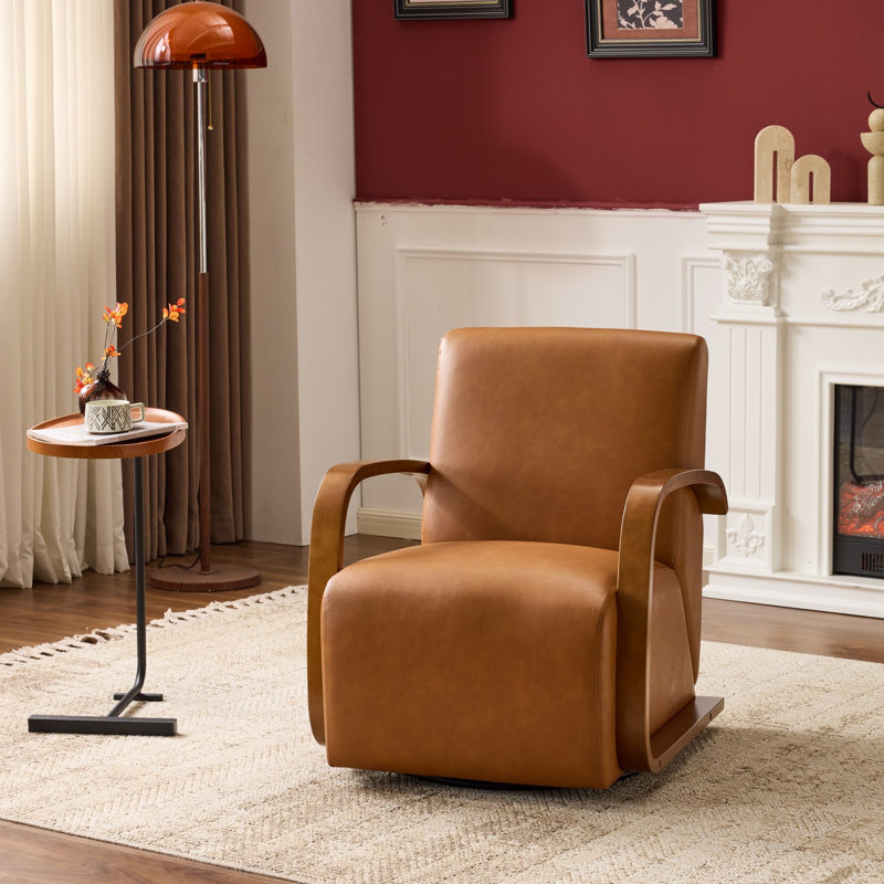 Fauteuil d'appoint pivotant rétro - Confort ergonomique - Parfait pour le salon, le coin lecture, le petit canapé simple pour la chambre à coucher, le bureau et un appartement