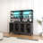 Swapan 66.9''tall  Modern Wine Cabinet Bar Cabinet with Wine Glasses Rack and Led Strip-482050456