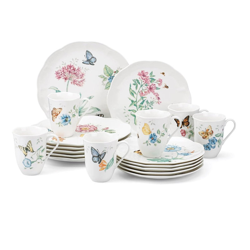 Lenox Butterfly Meadow 18 Piece Dinnerware Set, Service for 6