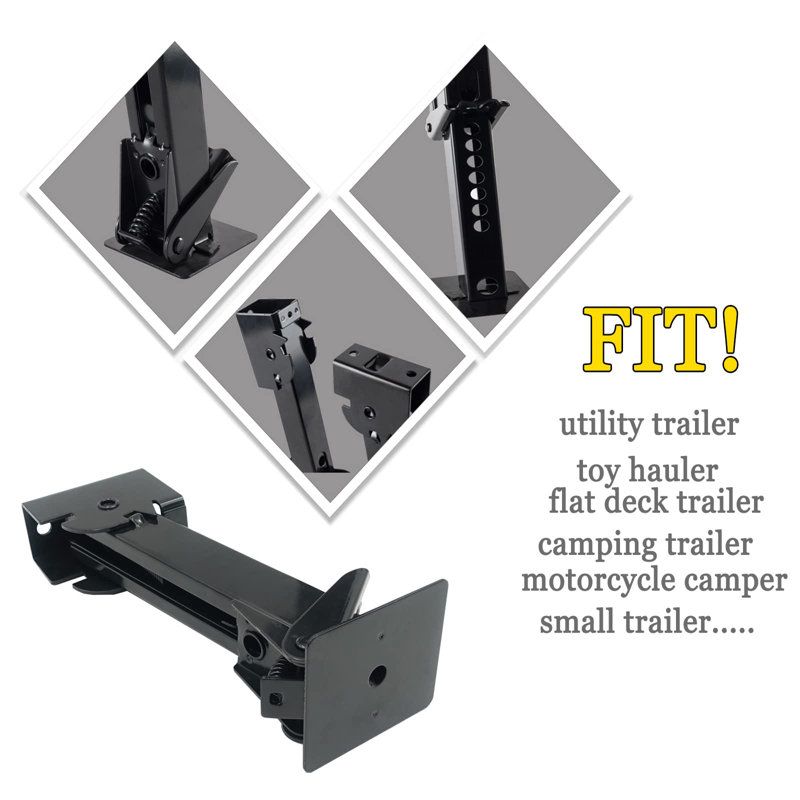Set Of 4 Trailer Stabilizer Levelling Jacks Folding Telescoping Legs For Travel RV Camper - 1000Lbs Capacity Each